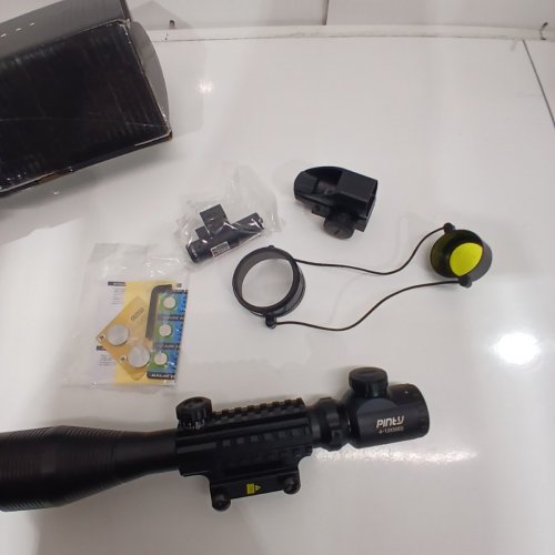PINTY TACTICAL RIFLE SCOPE WITH LASER SIGHT COMBO - 4-12X50 - BLACK image 3