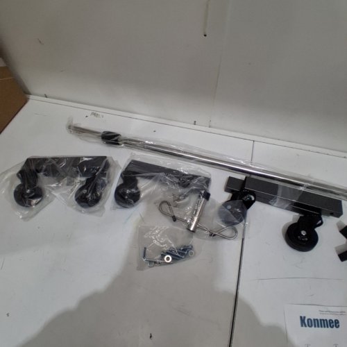 KONMEE 5 WHEELS PORTABLE METAL IV POLES - 43" -75" ADJUSTABLE - SILVER (MODEL: 03IVPL) image 3