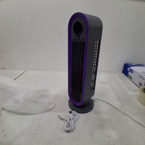 PORTABLE DESK TOWER FAN -13" - 3 SPEEDS -PURPLE\GREY image 3