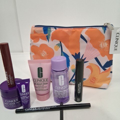 8PC CLINIQUE COSMETIC SET WITH ZIP POUCH - MULTICOLOR - ASSORTED PRODUCTS image 3