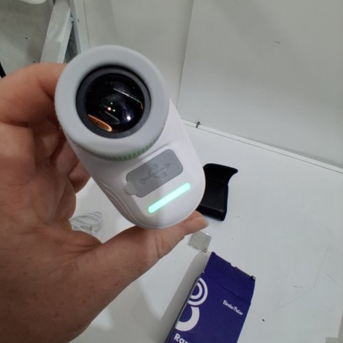 BIRDIE PULSE RECHARGEABLE GOLF LASER RANGEFINDER WITH SLOPE AND FLAGPOLE LOCK - 1300YRD - WHITE (MODEL: NSW-1300) image 2