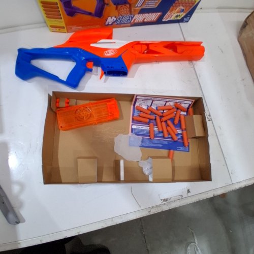 NERF N SERIES PINPOINT DART BLASTER WITH DARTS - ORANGE/BLUE (MODEL: F8621) image 2