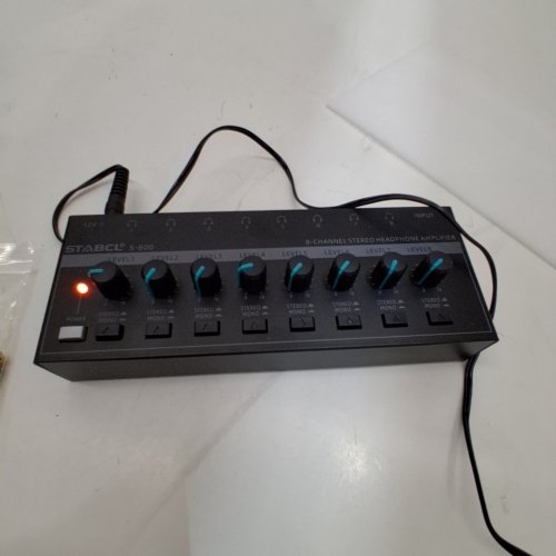 STABCLSTABCL 8-CHANNEL STEREO HEADPHONE AMPLIFIER - 12V - BLACK (MODEL: S-800) image 2