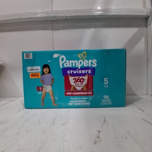 96PK PAMPERS PULL ON CRUISERS 360° 100% LEAKPROOF FIT DISPOSABLE BABY DIAPERS - SIZE 5 (27LBS+) image 3