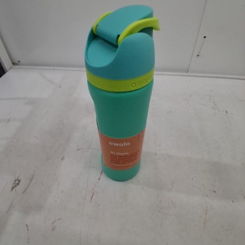 OWALA FREESIP INSULATED LEAK PROOF STAINLESS STEEL WATER BOTTLE WITH BUILT IN STRAW - BPA FREE - 24 HOURS COLD - 24OZ - TEAL / YELLOW (MODEL: 11296) image 2