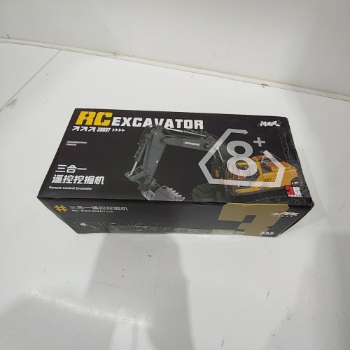 GRACEDUCK REMOTE CONTROL 680° ROTATABLE LIGHTS SOUNDS HEAVY DUTY 3-IN-1 EXCAVATOR WITH METAL BUCKET, ROCK BREAKER AND GRAPPLES - YELLOW / BLACK image 3