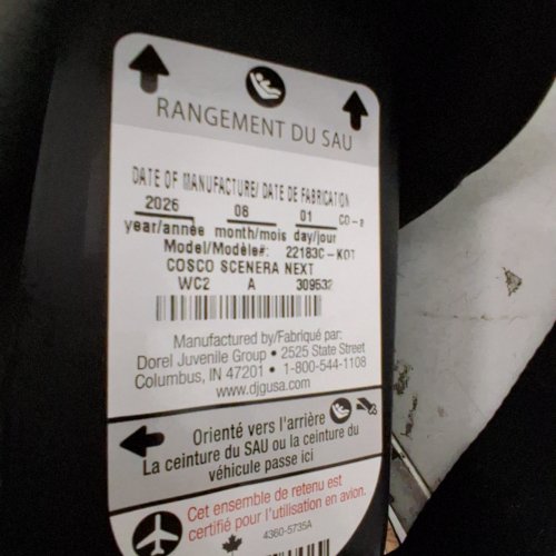 COSCO SCENERA NEXT CONVERTIBLE CAR SEAT - BLACKOUT (MODEL: 22183C-KOT) image 2
