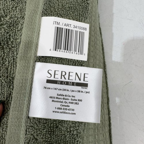 SERENE HOME COLLECTION BATH TOWEL - 30" X 58" - GREEN (MODEL:3410088) image 3