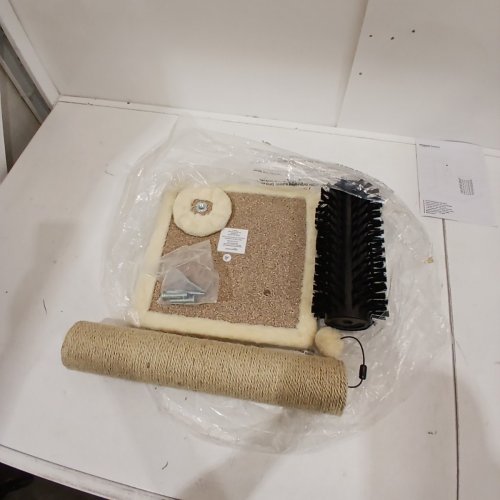 AMAZON BASICS CAT SCRATCHING POST WITH RUBBING BRUSH - BEIGE image 2
