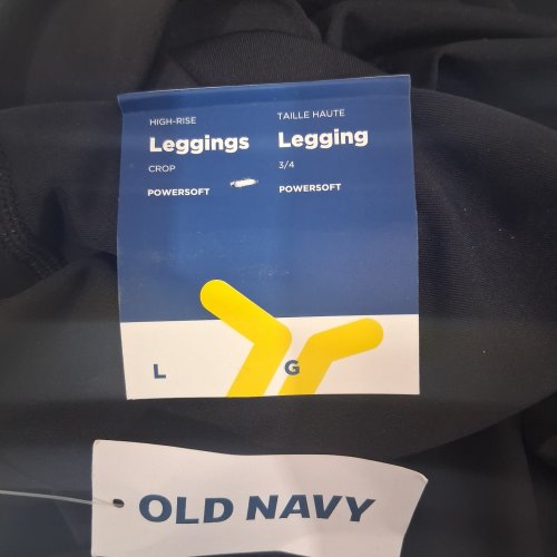 OLD NAVY HIGH-RISE 3/4 CROPPED POWERSOFT LEGGINGS - LARGE - BLACK image 5