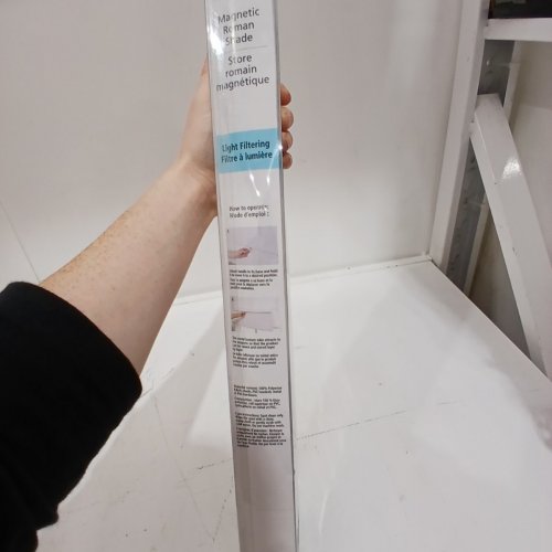 MAINSTAYS MAGNETIC CORDLESS FABRIC LIGHT FILTERING ROMAN SHADE - 39" X 64" - SNOW image 4