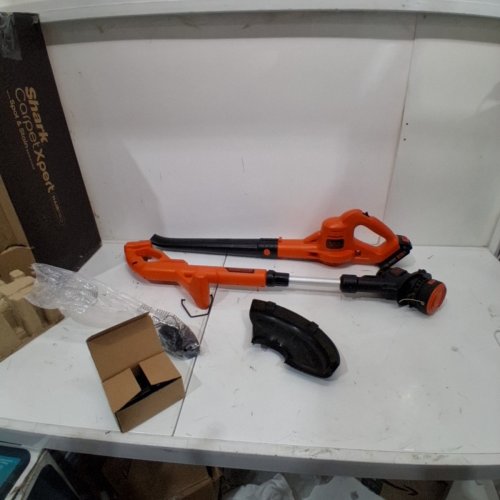 2PC BLACK+DECKER STRING TRIMMER/EDGER & SWEEPER/BLOWER SET - 20V - 14"PATH - BLACK/ORANGE (MODEL: LSW221/LST201) image 3