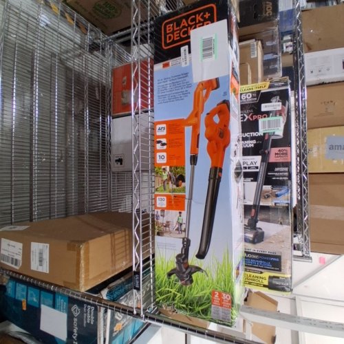 2PC BLACK+DECKER STRING TRIMMER/EDGER & SWEEPER/BLOWER SET - 20V - 14"PATH - BLACK/ORANGE (MODEL: LSW221/LST201) image 6