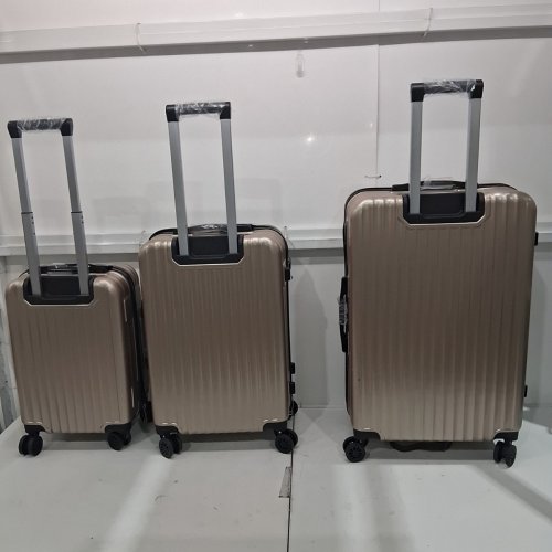 3PC HARD SIDE ROLLING LUGGAGE SET - 20''/24''/28'' - CHAMPAGNE - (MODEL: AK-03) image 3