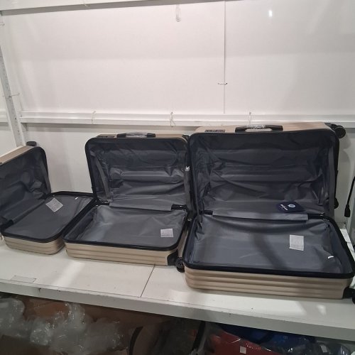 3PC HARD SIDE ROLLING LUGGAGE SET - 20''/24''/28'' - CHAMPAGNE - (MODEL: AK-03) image 4