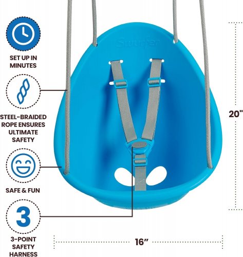 SWURFER COCONUT YOUR CHILD'S FIRST SWING WITH BLISTER FREE ROPE - BLUE (MODEL: SWS40708) image 2