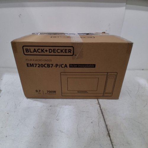 BLACK+DECKER STAINLESS STEEL COUNTERTOP MICROWAVE - 0.7CUFT CAPACITY - 700W - 10″ TURNTABLE - STAINLESS STEEL - (MODEL: EM720CB7-P) image 5