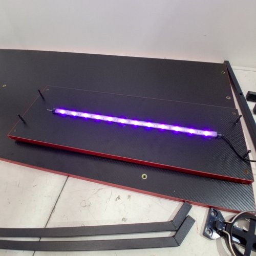 COMPUTER DESK WITH LED LIGHTS - 42" - BLACK / RED image 2