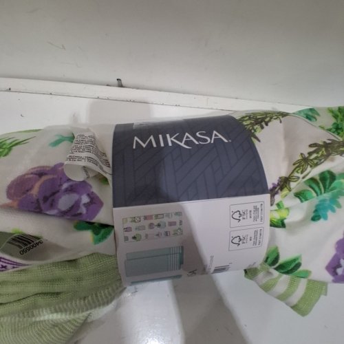 7PK MIKASA KITCHEN TOWELS - GREEN/WHITE/PURPLE FLOWERS (MODEL: 3400550) image 3