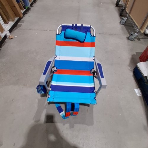 RIO BEACH BACKPACK BEACH CHAIR - 20" X 33" - ORANGE / BLUE (MODEL: 1952275) image 2