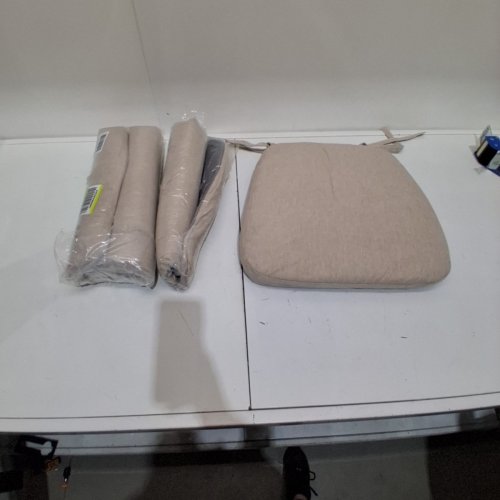 4PK CHAIR SEAT CUSHION - 17" X 16.5" X 1.5" - LINEN image 2