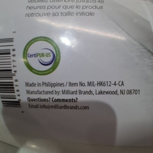 MILLIARD TRI FOLD MATTRESS WITH REMOVABLE WASHABLE COVER - 4" TWIN - WHITE / GREY (MODEL: MIL-HK612-4-1-CA) image 3