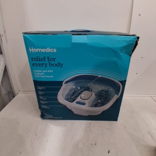 HOMEDICS BUBBLE SPA ELITE FOOTBATH 2-IN-1 REMOVABLE PEDICURE CENTER TOE-TOUCH CONTROL EASY TOTE HANDLE NO-SPLASH - 14.8" X 15.5" X 6.8" - WHITE/BLUE (MODEL:FB-450HA-CA) image 3
