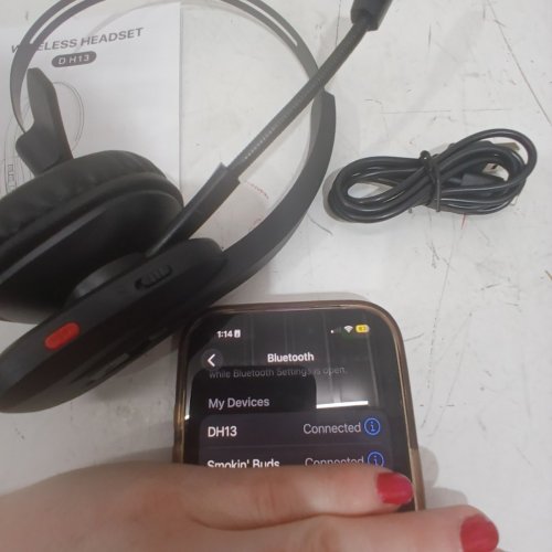 WIRELESS HEADSET WITH MICROPHONE - BLUETOOTH - BLACK (MODEL: DH13) image 3