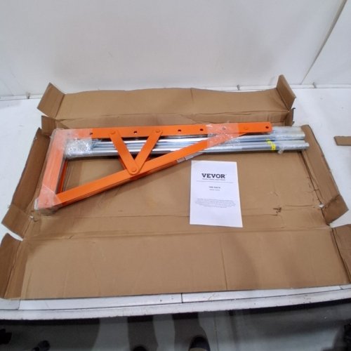 WALL MOUNTED ADJUSTABLE HEAVY-DUTY TIRE RACK - 31" TO 56" - FOR R14-R20 TIRES - ORANGE/STEEL (MODEL: TC0519) image 2