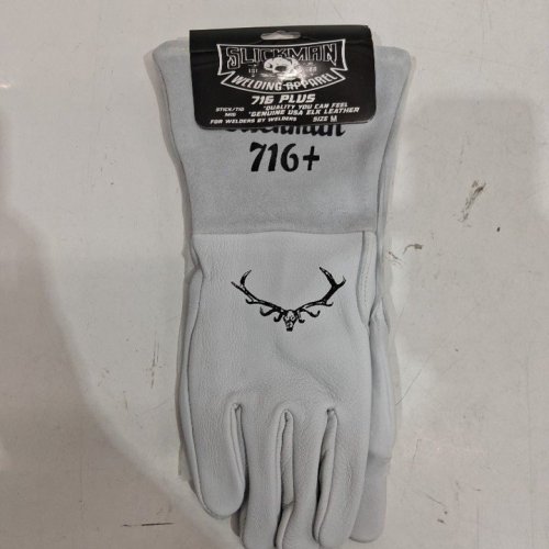 SLICKMAN 716 + ELK LEATHER TIG WELDING GLOVES - MEDIUM - LIGHT GRAY image 2