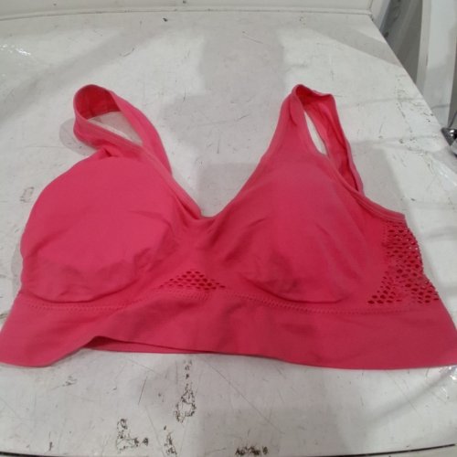 WOMEN'S SPORTS BRA WITH MESH BACKING- 5XL - PINK (STYLE: 311#) image 3