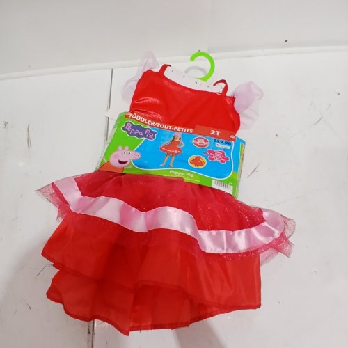 2PC GIRL'S DISGUISE PEPPA PIG TODDLER COSTUME (NO HEADPIECE) - 2T - RED/PINK (STYLE: 120699M) image 2