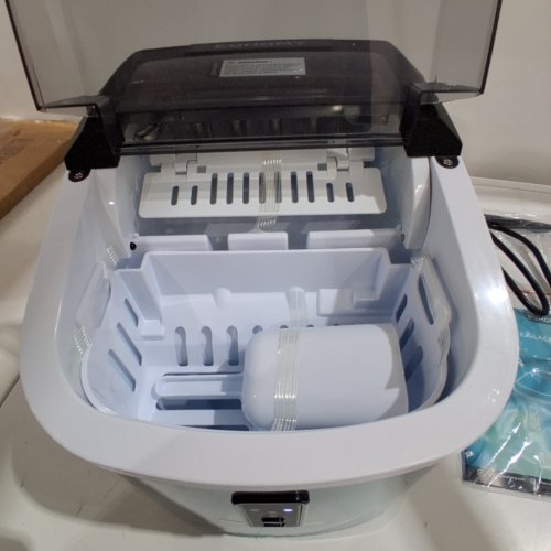 EUHOMY COUNTERTOP ICE MAKER MACHINE WITH HANDLE / BASKET & SCOOP - SILVER (MODEL: IM-01X/IM008-BSI-CAEH) image 3
