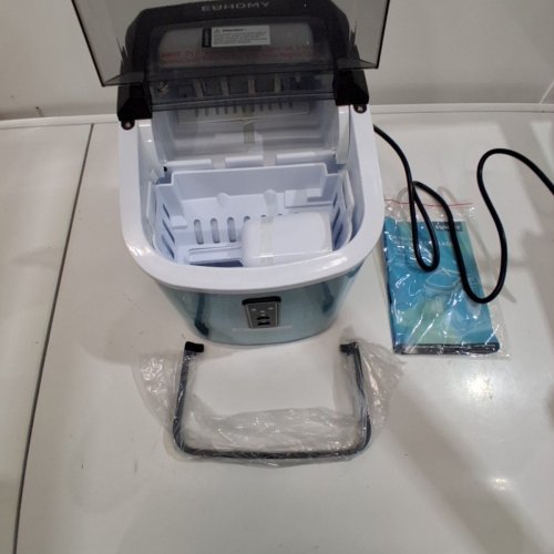 EUHOMY COUNTERTOP ICE MAKER MACHINE WITH HANDLE / BASKET & SCOOP - SILVER (MODEL: IM-01X/IM008-BSI-CAEH) image 5