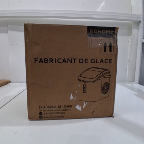 EUHOMY COUNTERTOP ICE MAKER MACHINE WITH HANDLE / BASKET & SCOOP - SILVER (MODEL: IM-01X/IM008-BSI-CAEH) image 6