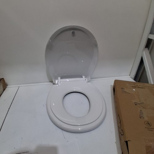 ROUNDED TOILET SEAT WITH TODDLER TOILET SEAT - 16.5" - WHITE image 2