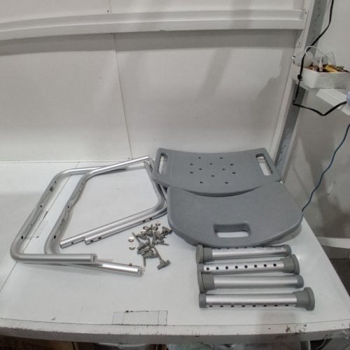 MEDLINE GUARDIAN DELUXE ALUMINUM BATH CHAIR - 400LBS CAP - GREY (MODEL: G2-101KRX1) image 2