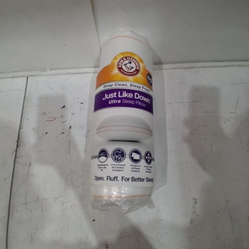 ARM & HAMMER SOFT JUST LIKE DOWN SLEEP PILLOW - QUEEN - WHITE/ORANGE image 2