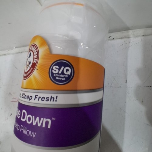 ARM & HAMMER SOFT JUST LIKE DOWN SLEEP PILLOW - QUEEN - WHITE/ORANGE image 3