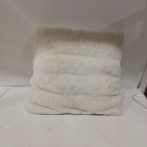 ROOTS HOME THROW PILLOW PLUSH CUSHION - 15" X 15" - IVORY WHITE image 2