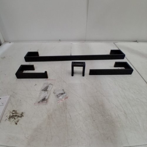 4PC TNOMS BATHROOM HARDWARE SET - 24" TOWEL BAR - BLACK image 3