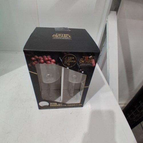 3PK THYME AND TABLE WINE GLASS SET - 15OZ EAHH - CLEAR/GOLD RIM - (MODEL: WMCATT0512) image 4