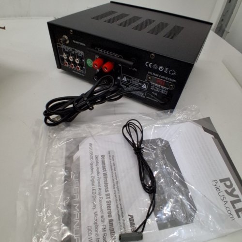 PYLE BLUETOOTH AUDIO AMPLIFIER RECEIVER - MP3, USB, SD, AUX, RCA, MIC - REVERB AND DELAY EFFECTS FOR HOME THEATER SPEAKERS (MODEL: PDA69BU) image 4