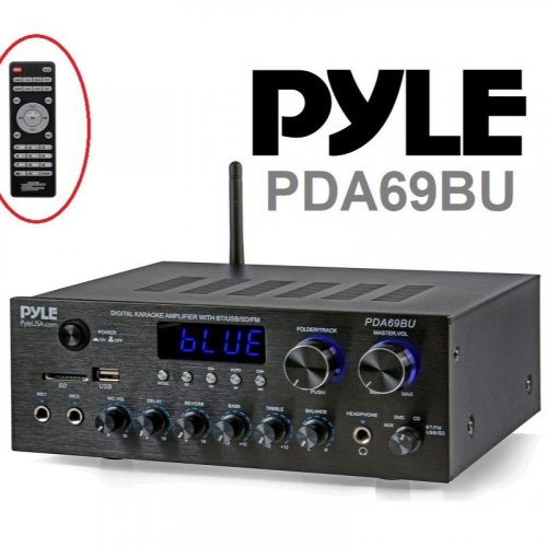 PYLE BLUETOOTH AUDIO AMPLIFIER RECEIVER - MP3, USB, SD, AUX, RCA, MIC - REVERB AND DELAY EFFECTS FOR HOME THEATER SPEAKERS (MODEL: PDA69BU) image 6