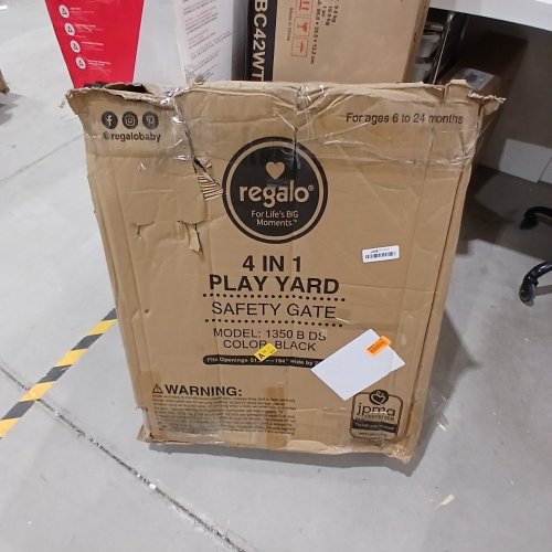 REGALO 4 IN 1 PLAY YARD SAFETY GATE - 51.5" - 194" W X 28" H - BLACK (MODEL: 1350 B DS) image 4