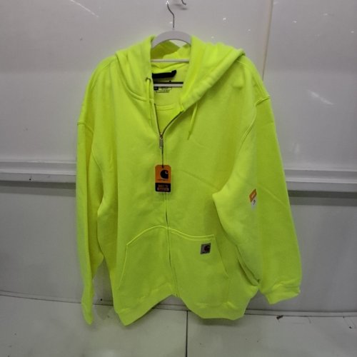 MEN'S CARHARTT LOOSE FIT MIDWEIGHT FULL ZIP - 3XL- BRITE LIME (STYLE: TS0122-M ) image 2