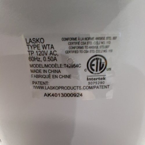 LASKO 3-SPEED OSCILLATING TOWER FAN WITH REMOTE CONTROL - 42" - BLACK/WOOD (MODEL: T42951C) image 5