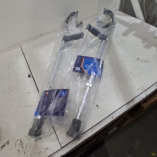 2PK GUARDIAN MEDLINE FOREARM CRUTCHES - ADULT, TALL - FITS USERS 5FT 10" TO 6FT 6" - 300 LBS - SILVER (MODEL: G05160) image 2