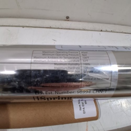 ISPRING WHOLE HOUSE UV WATER FILTER WITH SMART FLOW SENSOR - 12GPM 55W - STAINLESS STEEL (MODEL: UV55W) image 4