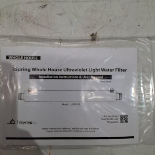 ISPRING WHOLE HOUSE UV WATER FILTER WITH SMART FLOW SENSOR - 12GPM 55W - STAINLESS STEEL (MODEL: UV55W) image 6